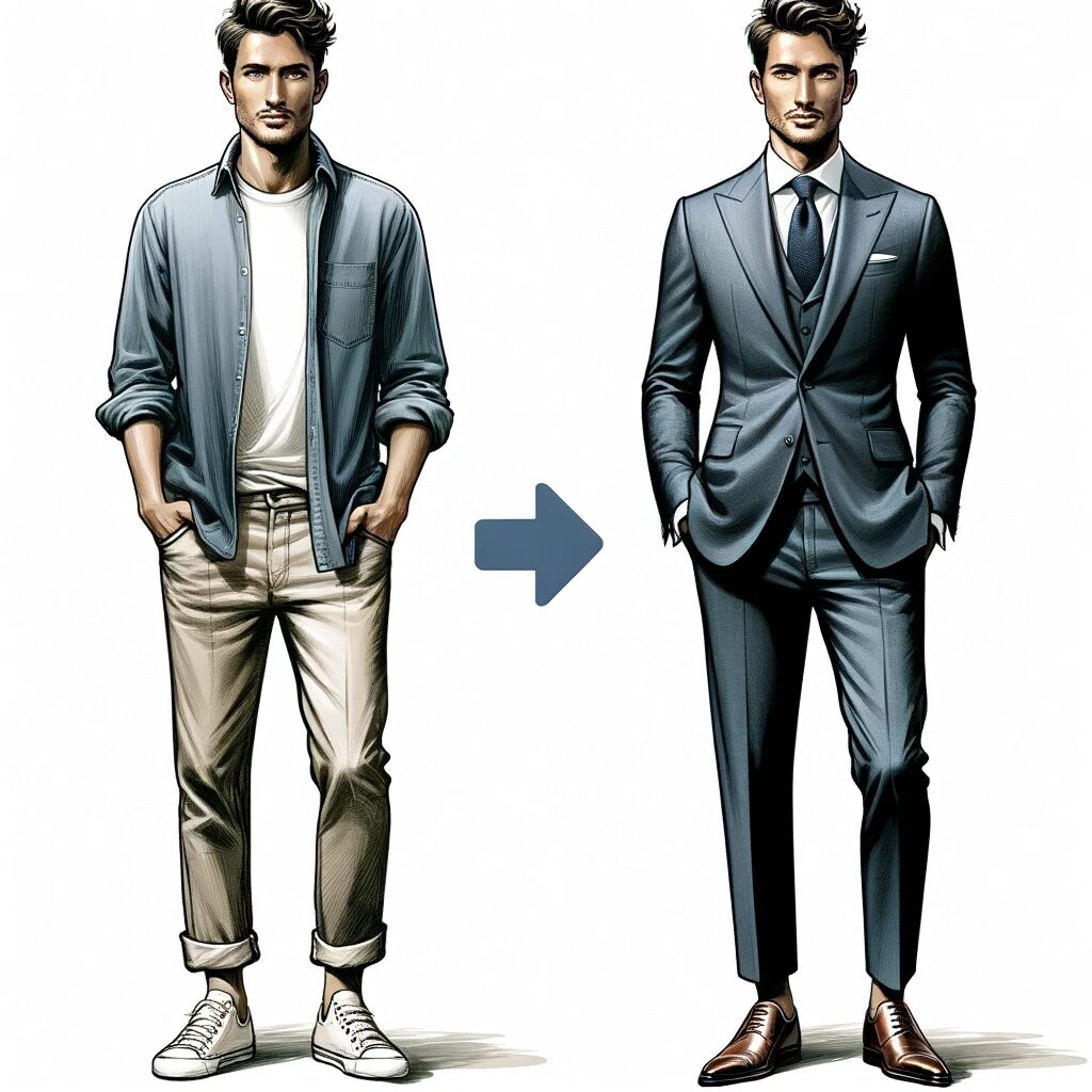 a-visual-portrayal-of-a-mans-style-evolution-with-a-suit-in-a-before-and-after-format.-The-before-image-shows-the-man-in-simple-nondescript-attire