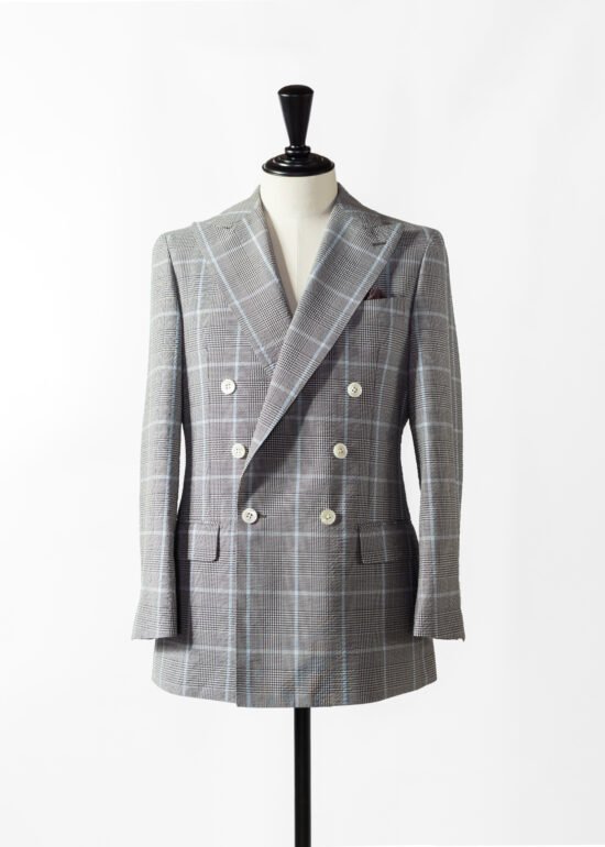 ダブルブレストスーツ 6×1掛 ウール100%