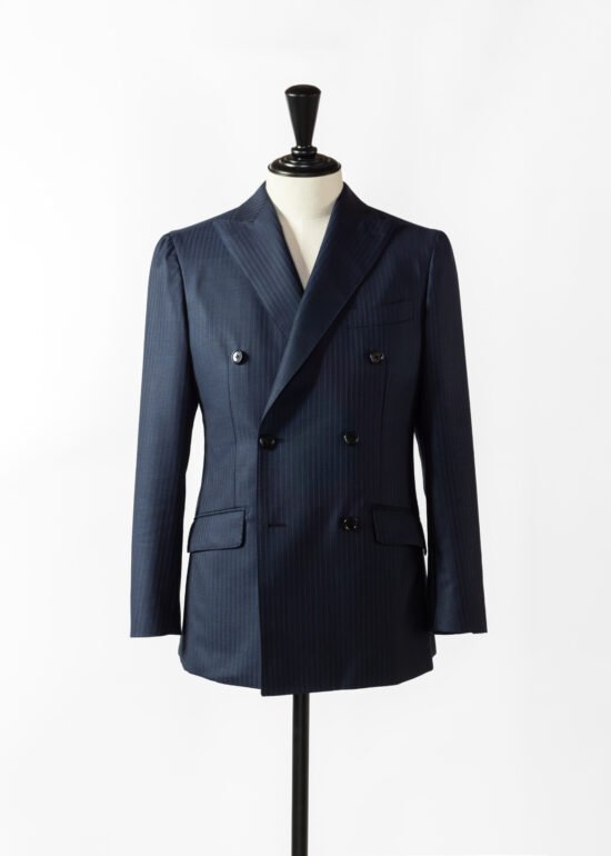 ダブルブレストスーツ 6釦2掛 ウール50% ポリエステル50%
